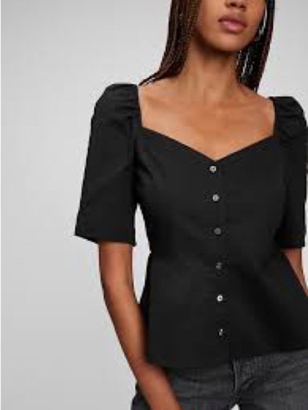 NWT GAP Sweetheart Button-Front Peplum Top